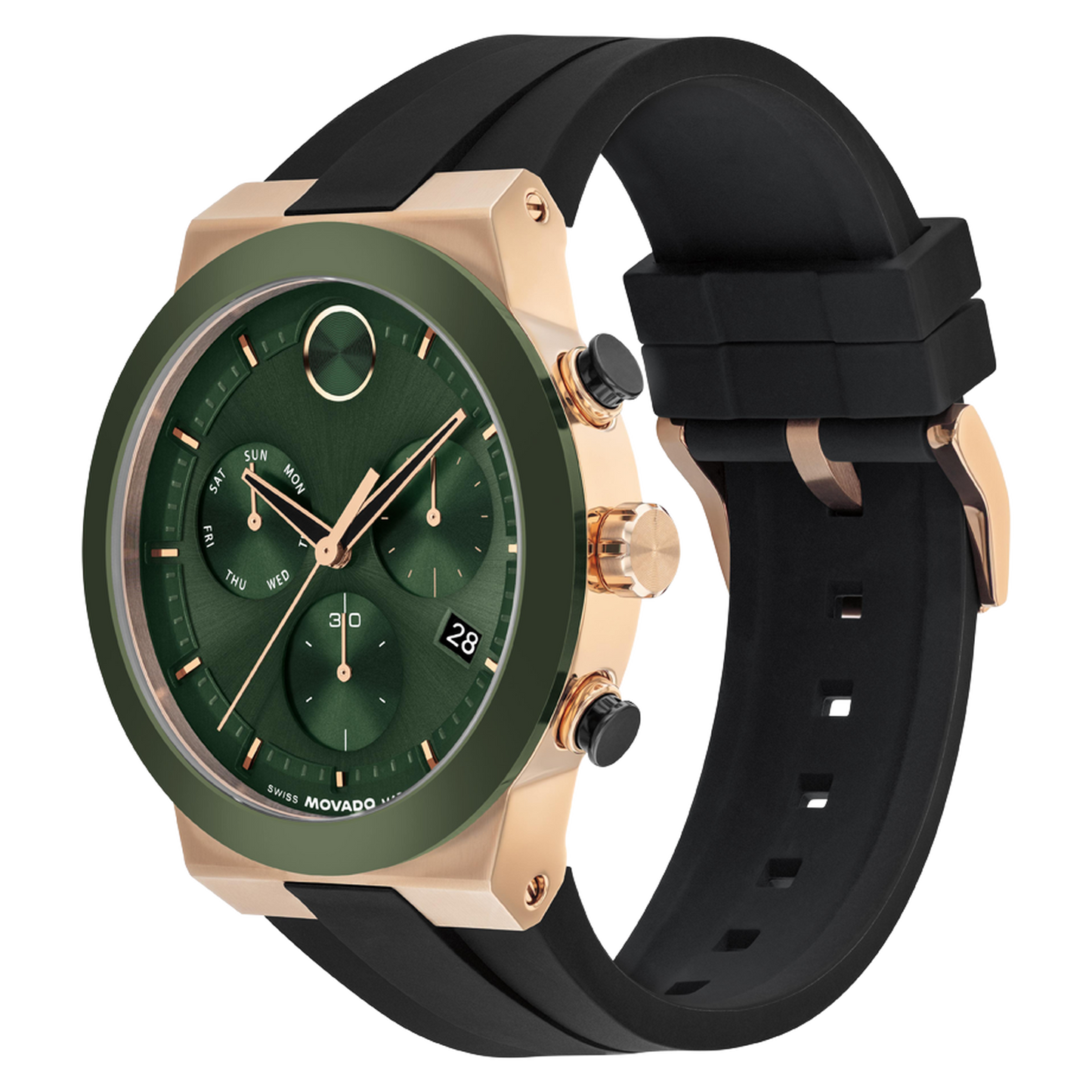 Movado Bold Fusion Quartz Chronograph Green Dial Mens Watch 3601333