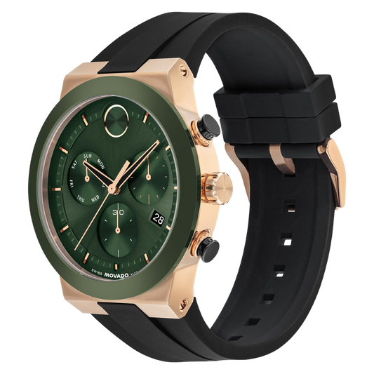 Movado Bold Fusion Quartz Chronograph Green Dial Mens Watch 3601333