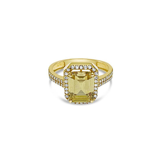 14k Gold Yellow Birthstone Ring