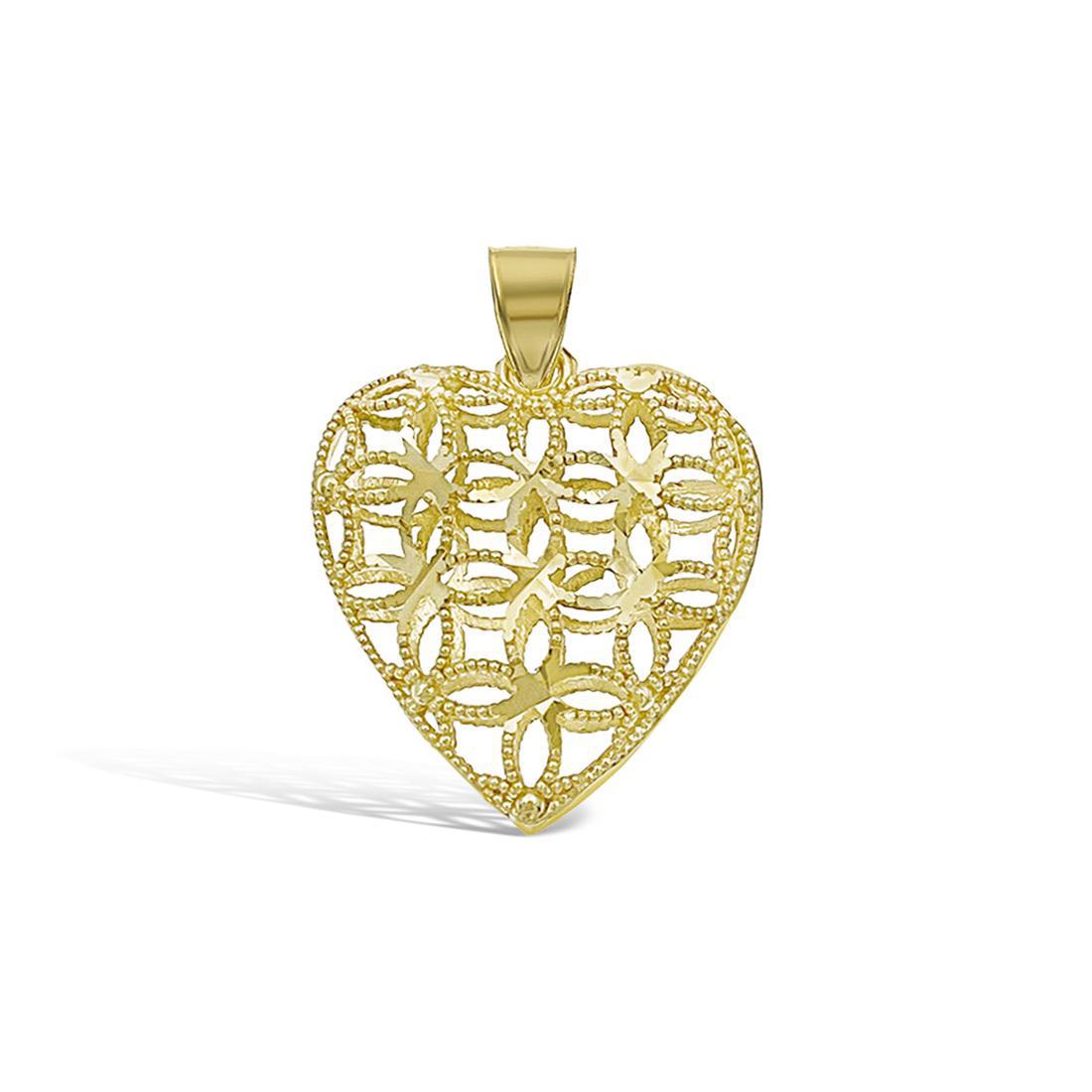10k Gold Heart Love Pendant Charm