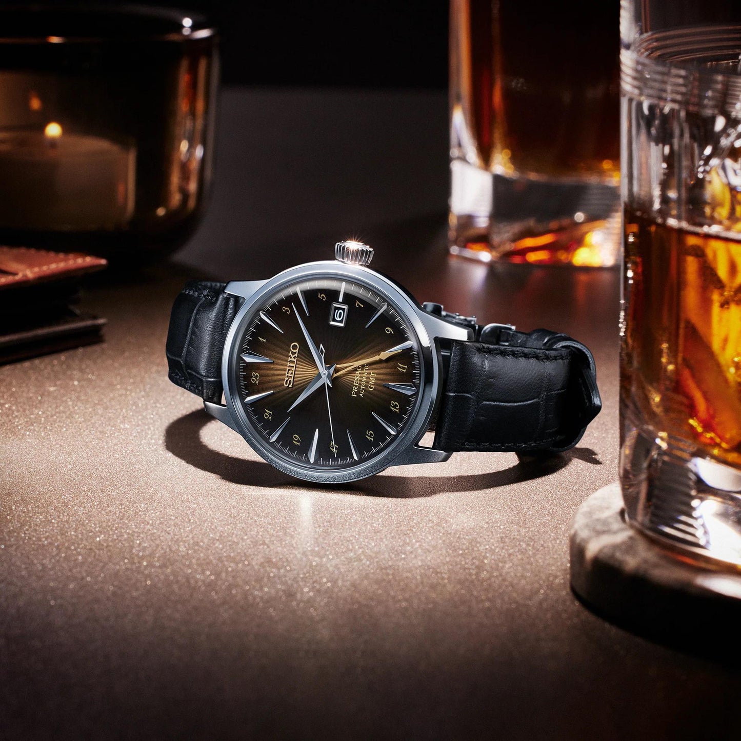 Seiko Presage Cocktail Time GMT Mens Automatic Watch SSK039