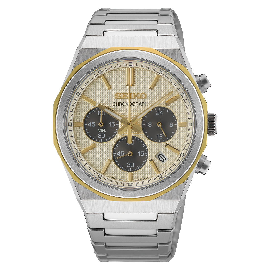 Seiko Essentials Champagne Dial Chronograph Mens Watch HGK001