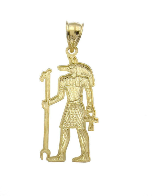10k Yellow Gold Egyptian God Anubis Pendant