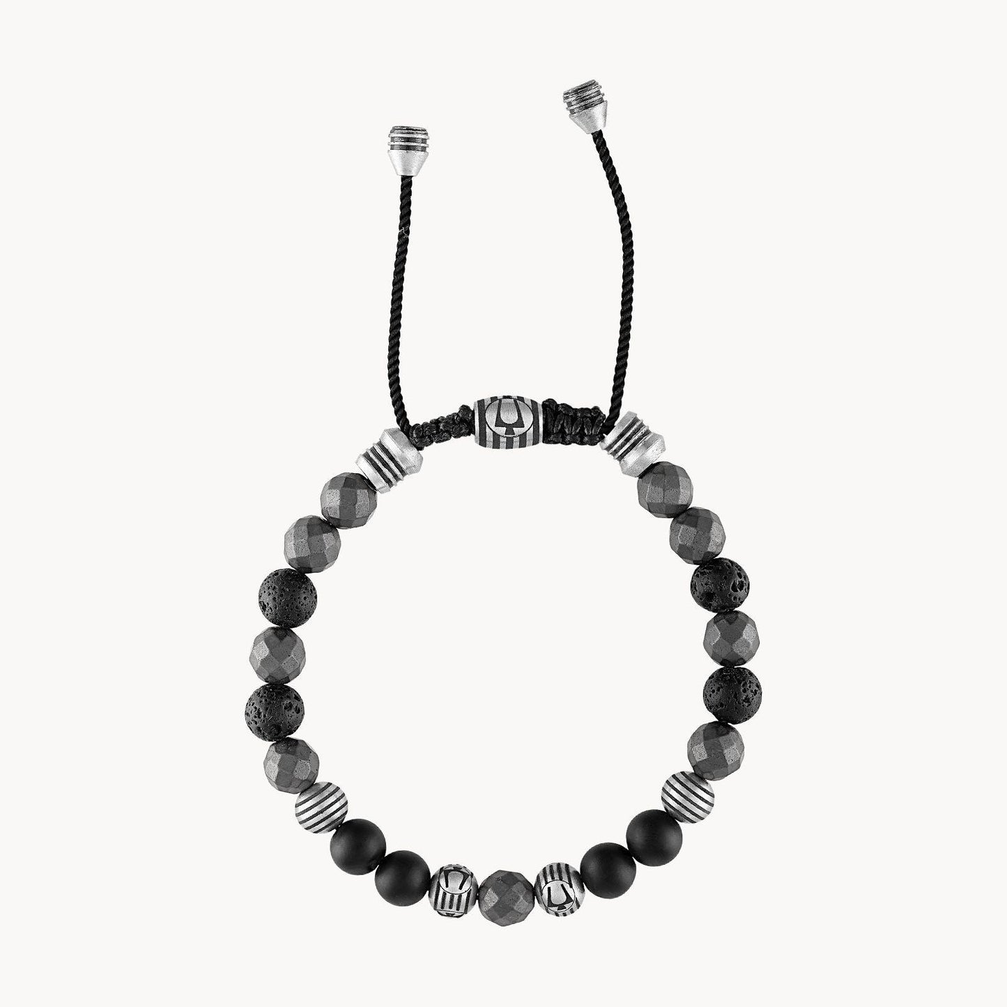 Bulova Classic Bolo Bracelet Matte Black Onyx Beads BVB1072-NSTMA