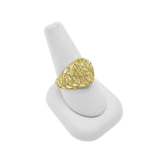 10K Yellow Gold Mens Nugget Oval Ring