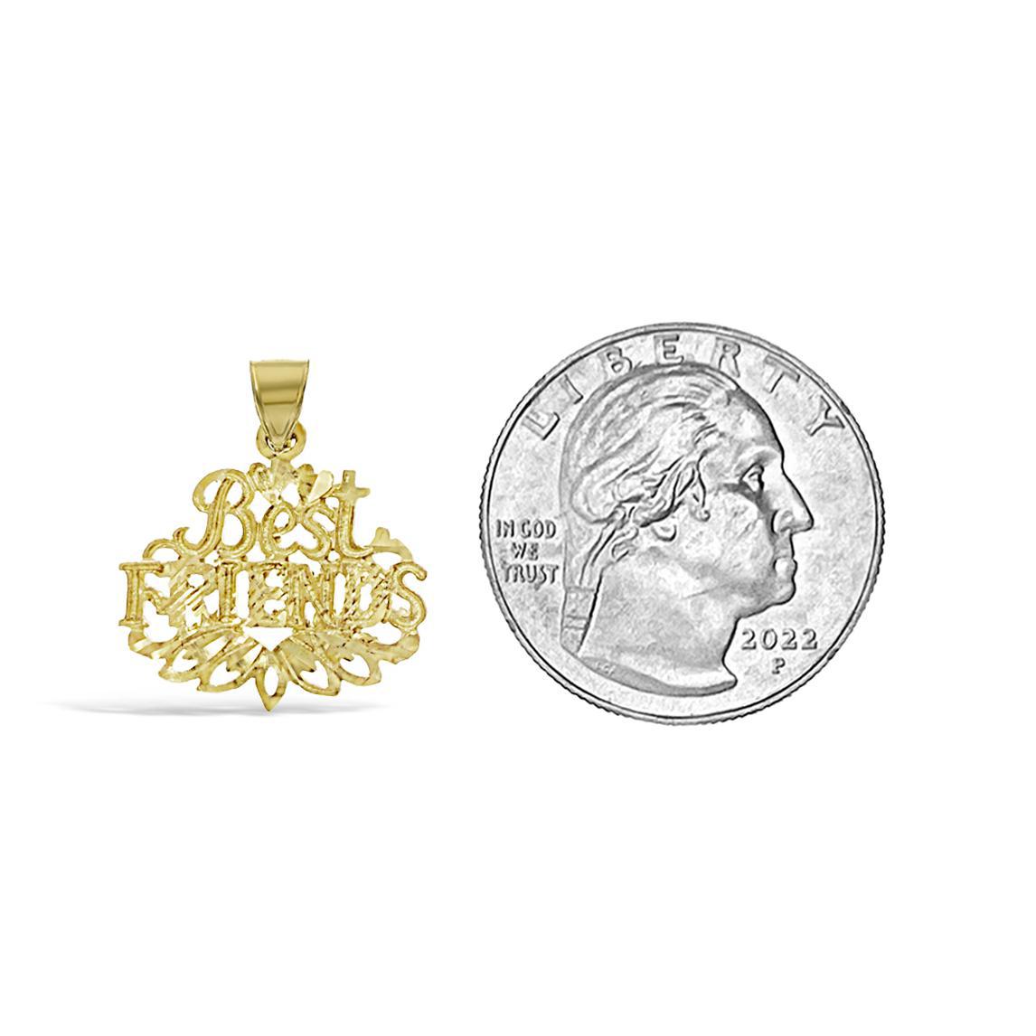 10K Yellow Gold Best Friends Pendant Charm