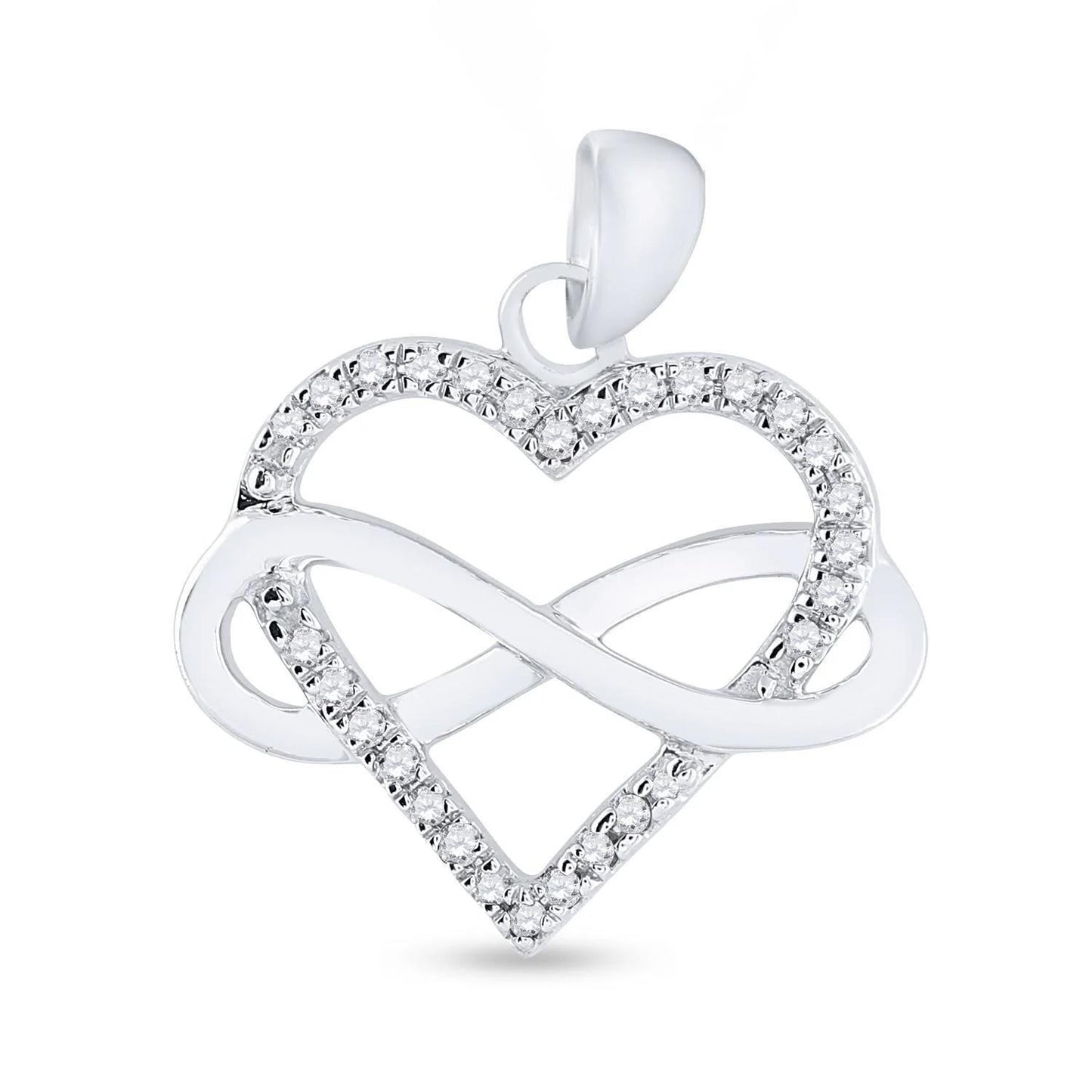 Diamond Heart Infinity Pendant 925 Sterling Silver Charm