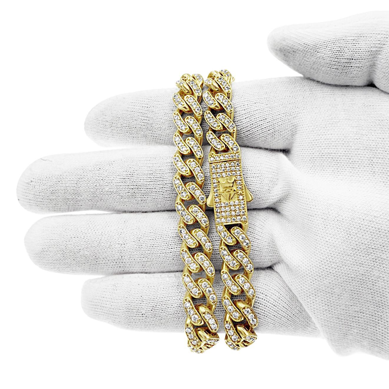 14k Yellow Gold Miami Cuban Monaco Link Chain Necklace 9mm