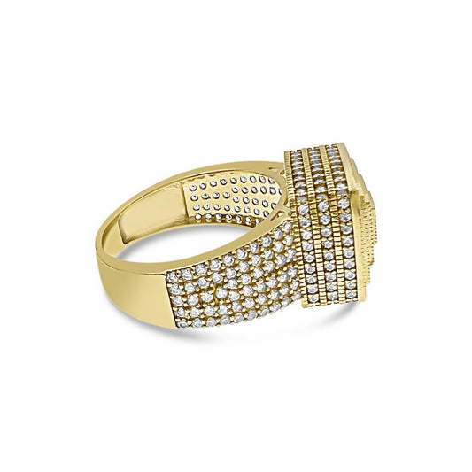 10k Yellow Gold Signet Mens Pinky Ring