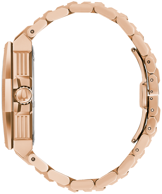 Bulova Precisionist Series X Rose Gold Tone Diamond Mens Watch 97D129