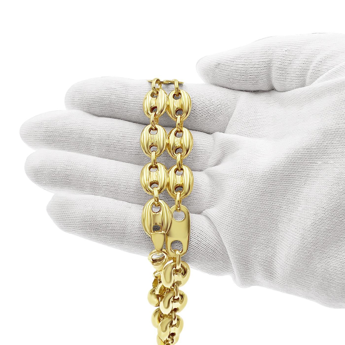 14k Gold Mariner Anchor Link Necklace 11mm