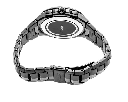 Seiko Coutura Radio Sync Solar Black Chronograph Mens Watch SSG021