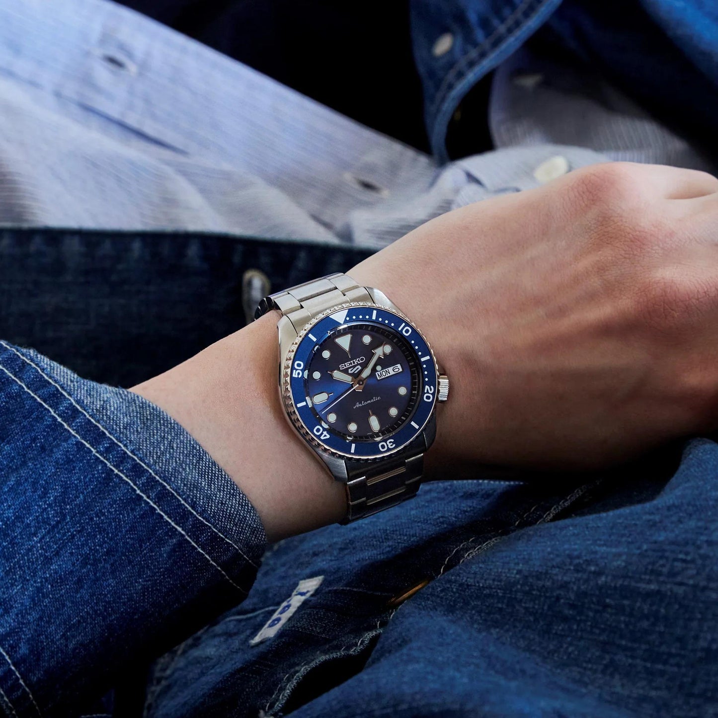 Seiko 5 Sports Automatic Blue Dial Mens Watch SRPD51