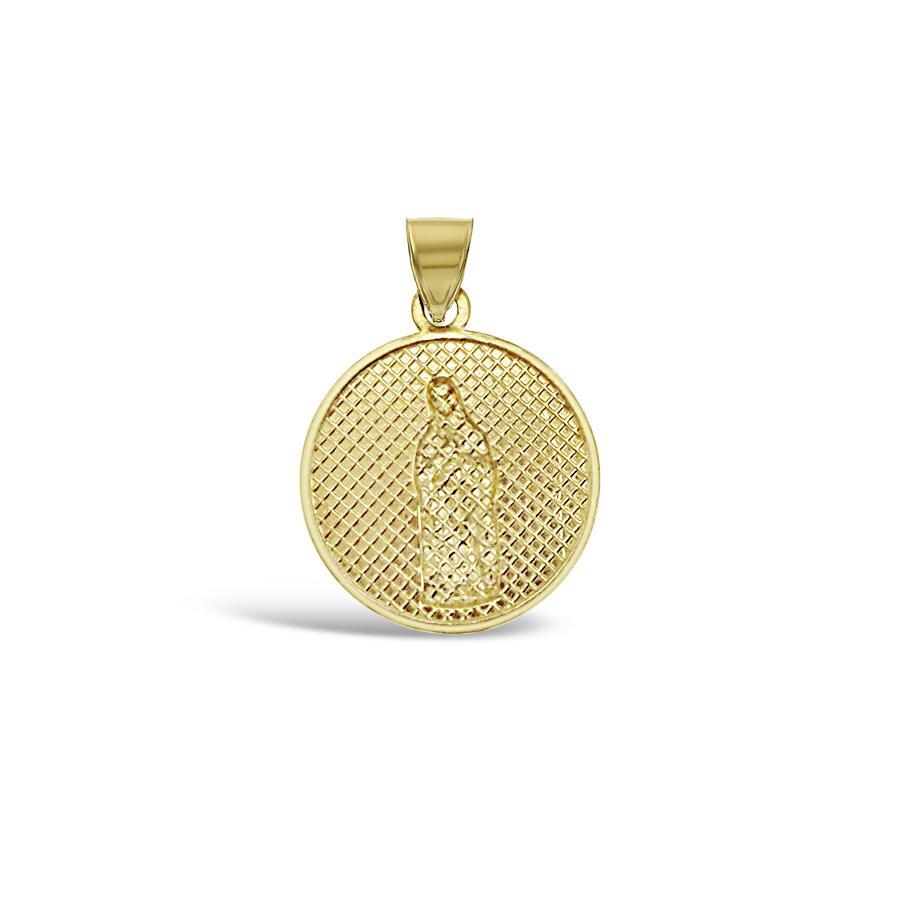 14K Two Tone Gold Virgin Mary Pendant