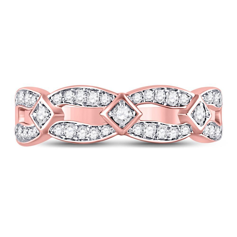 0.31ctw Diamond Open Band Ring 10k Rose Gold Womens