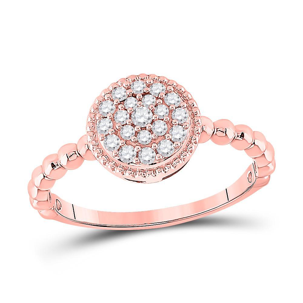 0.37 Cttw Round Diamond Circle Cluster Engagement Ring 10k Rose Gold