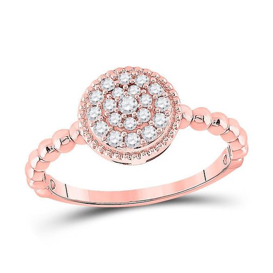 0.37 Cttw Round Diamond Circle Cluster Engagement Ring 10k Rose Gold