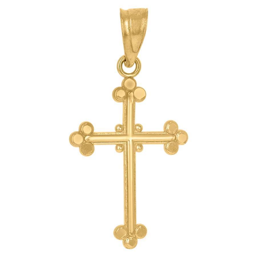 10K Yellow Gold Cross Mens Pendant