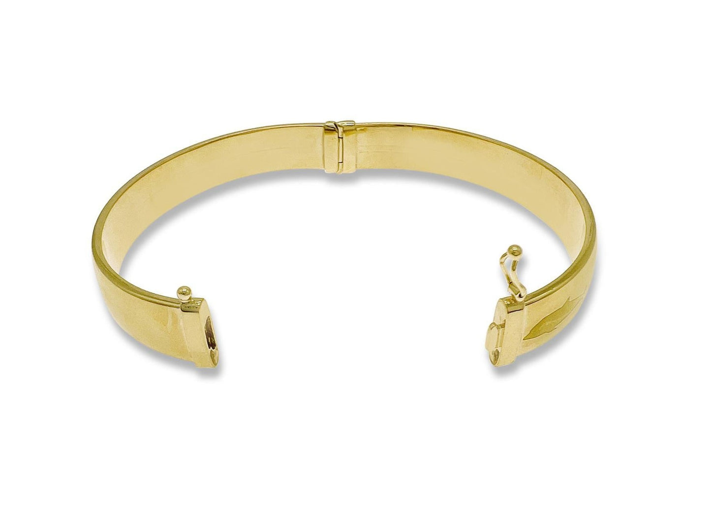 Dolphin Bangle Bracelet 10k Yellow Gold 8"