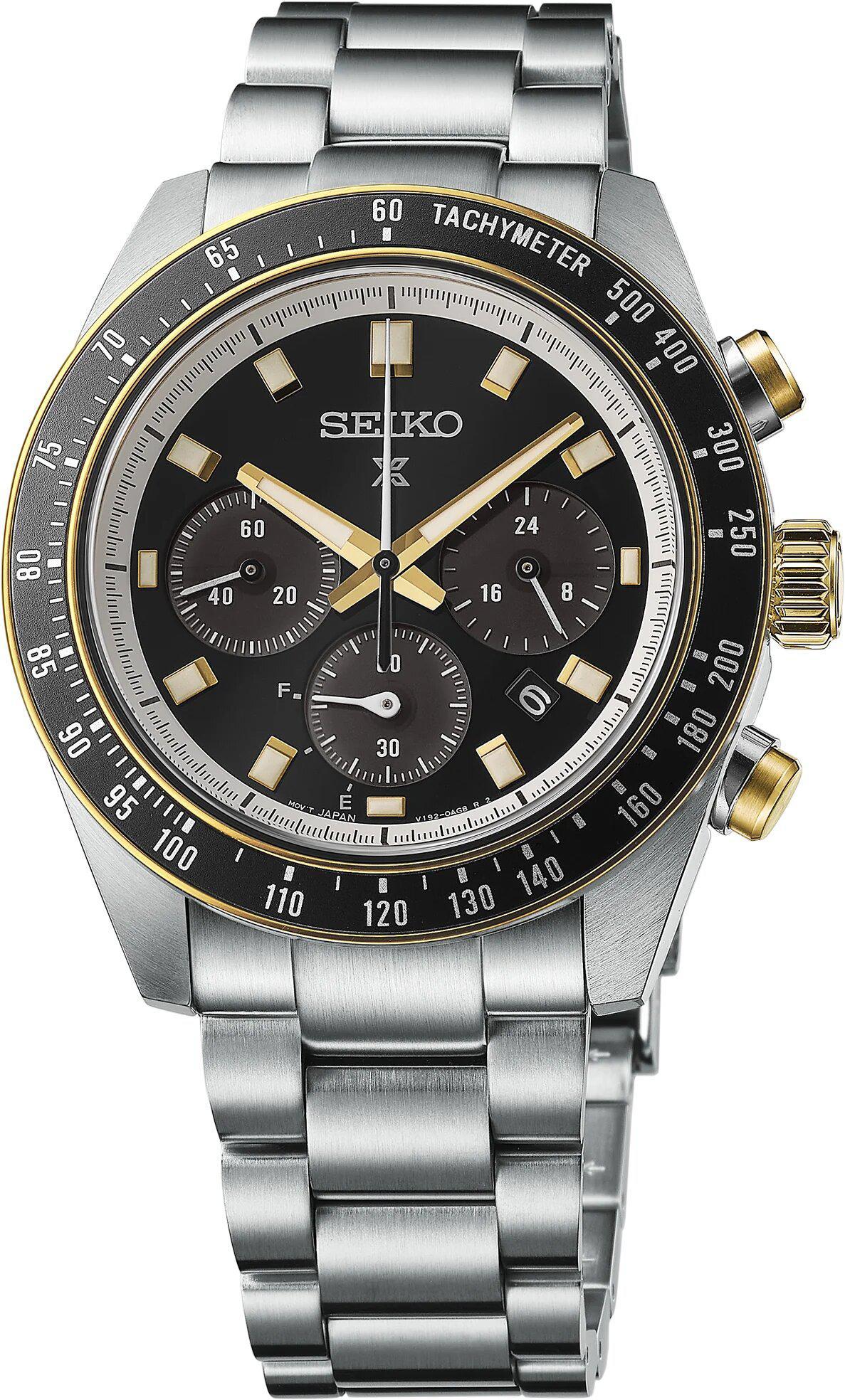 Seiko Prospex Speedtimer Solar Chronograph Mens Black Dial Watch SSC941
