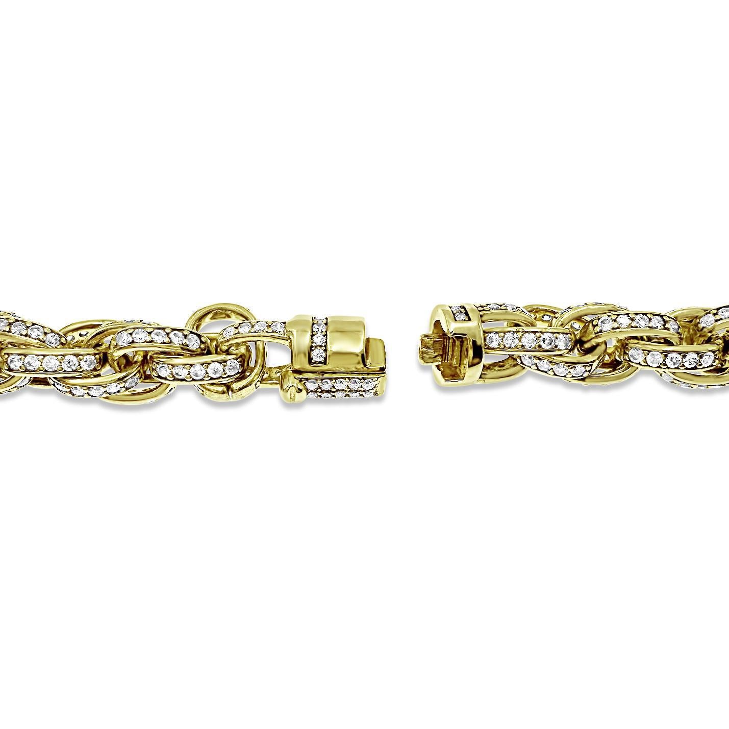 Solid Rope Iced Chain 8mm Necklace CZ Gold Over 925 Sterling Silver