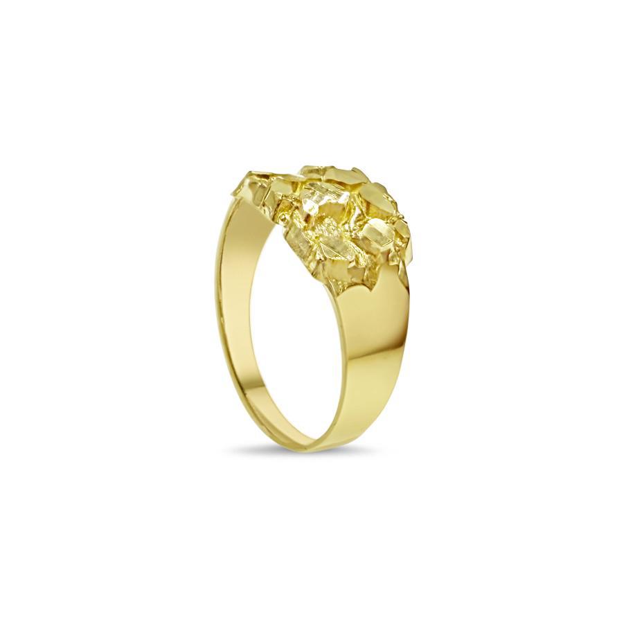 14k Yellow Gold Nugget Band Ring
