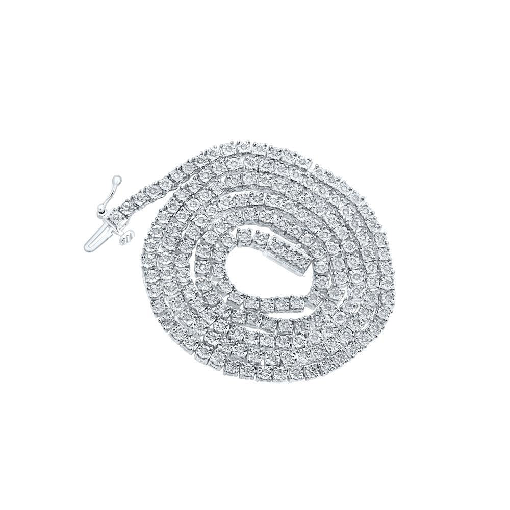 1.20cttw Round Diamond Tennis Necklace 925 Sterling Silver
