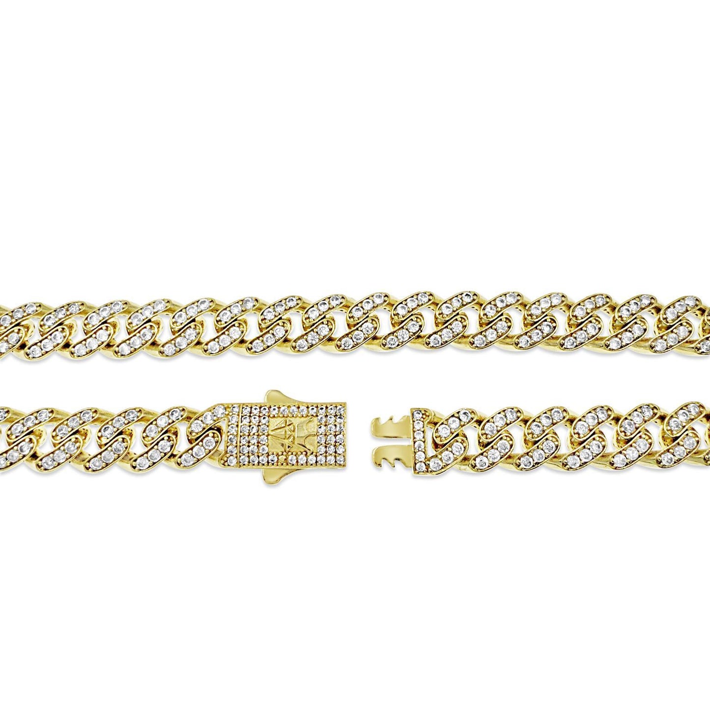 14k Yellow Gold Miami Cuban Monaco Link Chain Necklace 9mm