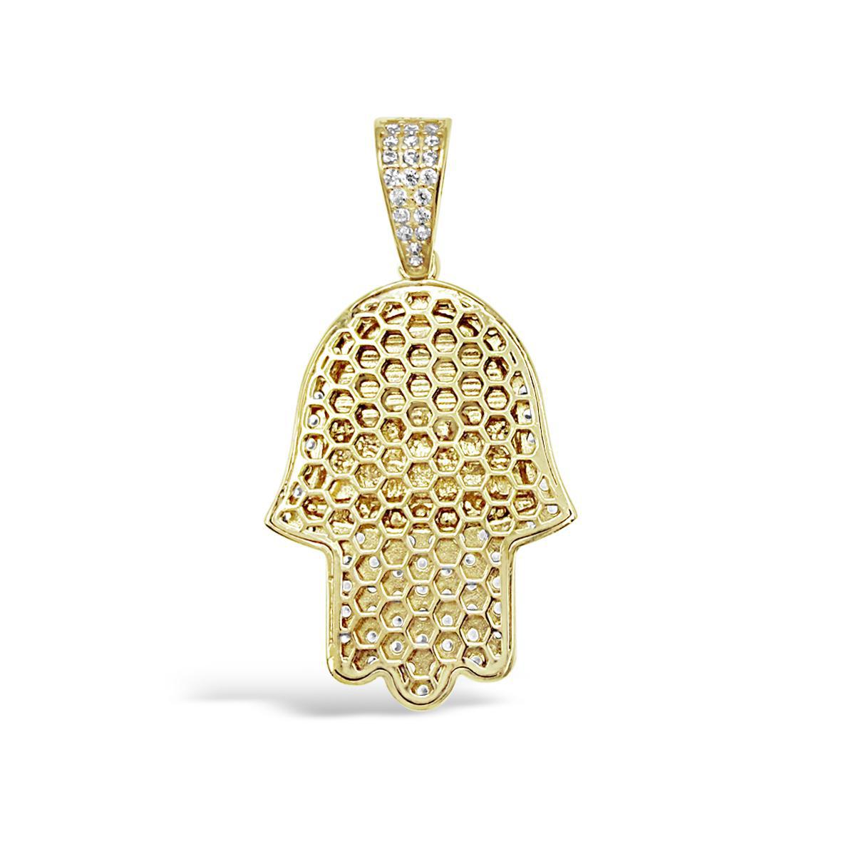 Hamsa Hand Last Supper Pendant 10k Gold Charm