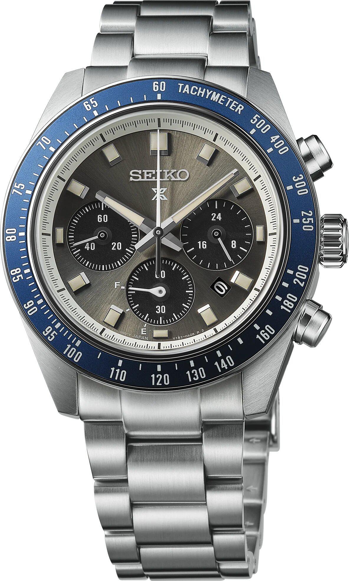 Seiko Prospex Speedtimer Solar Chronograph Mens Gray Dial Watch SSC939