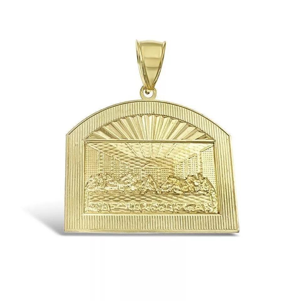 Last Supper Pendant 10k Yellow Gold Charm 0.9"