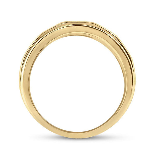 0.75ctw Diamond Men's Wedding Band 10k Yellow Gold