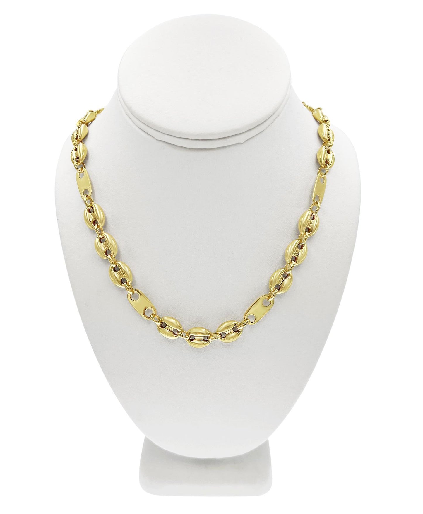 14k Gold Mariner Anchor Link Necklace 11mm