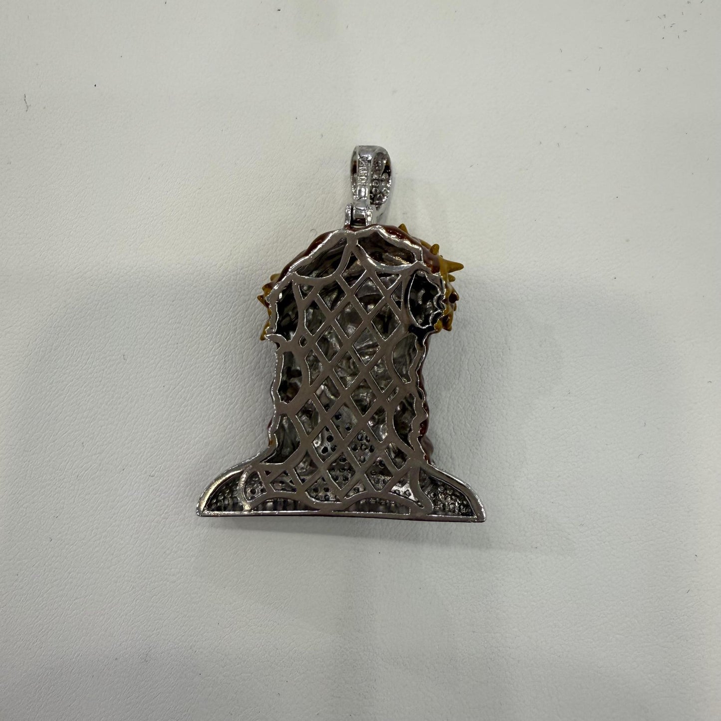 Jesus Head Face Pendant Enamel 925 Sterling Silver