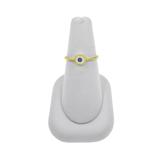14K Yellow Gold Evil Eye Womens Ring Protection Jewelry