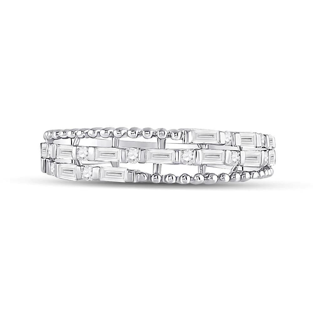 0.30ctw Baguette Diamond Womens Wedding Band Ring 14K White Gold