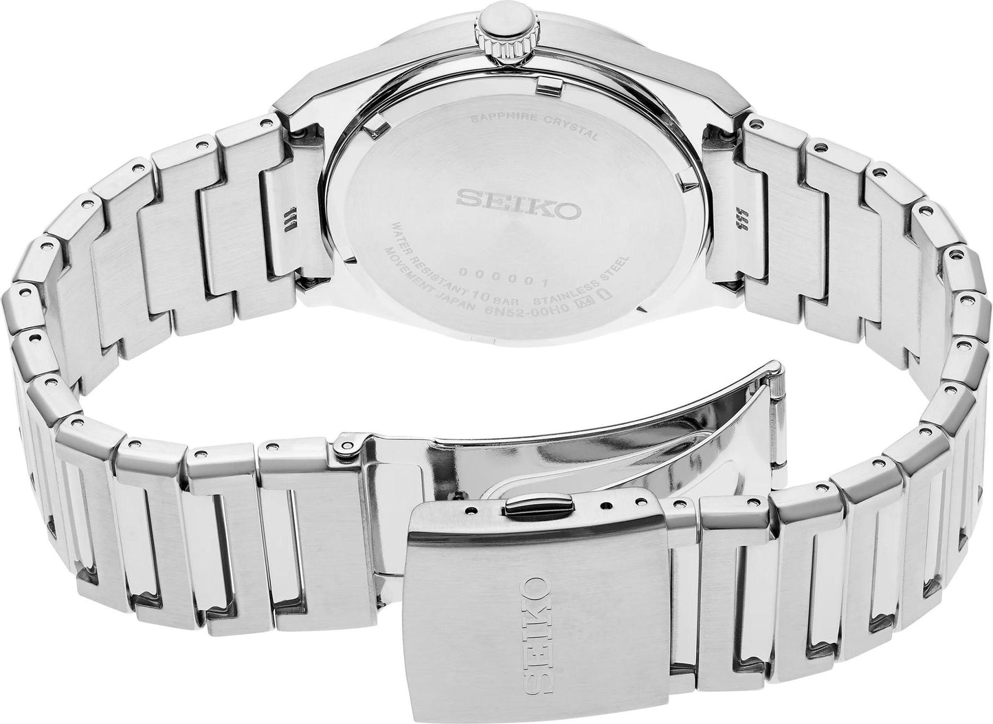 Seiko Essentials Quartz Silver Tone Men's Watch SUR553