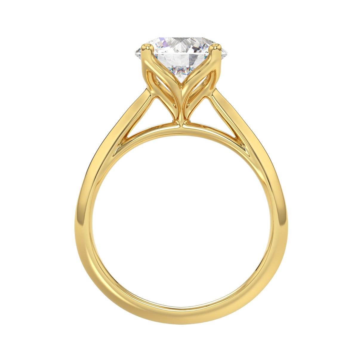 2.5 ct Lab Grown Diamond Solitaire IGI Certified Engagement Ring 14k Yellow Gold