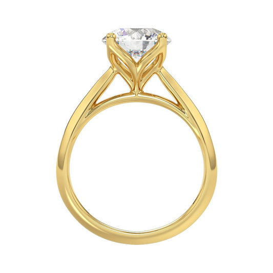 2.5ct Lab Grown Diamond Solitaire Engagement Ring 14k Yellow Gold