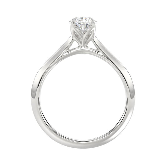 1ct Lab Grown Pear Diamond Solitaire Engagement Ring 14k White Gold