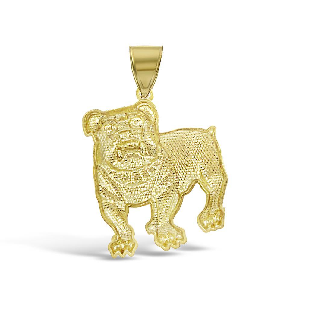 10K Yellow Gold Dog Pet Bulldog Pendant Charm