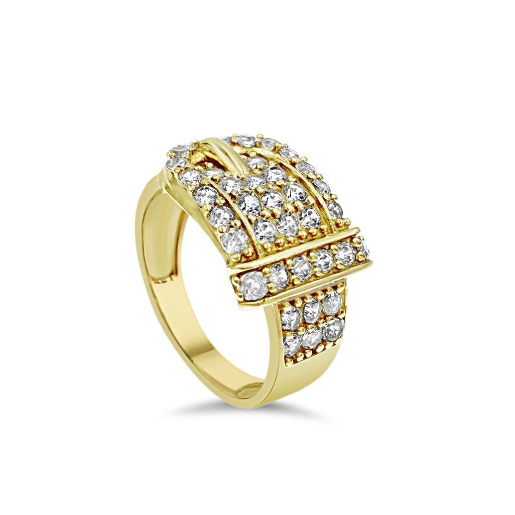 14K Yellow Gold Buckle Ring Band