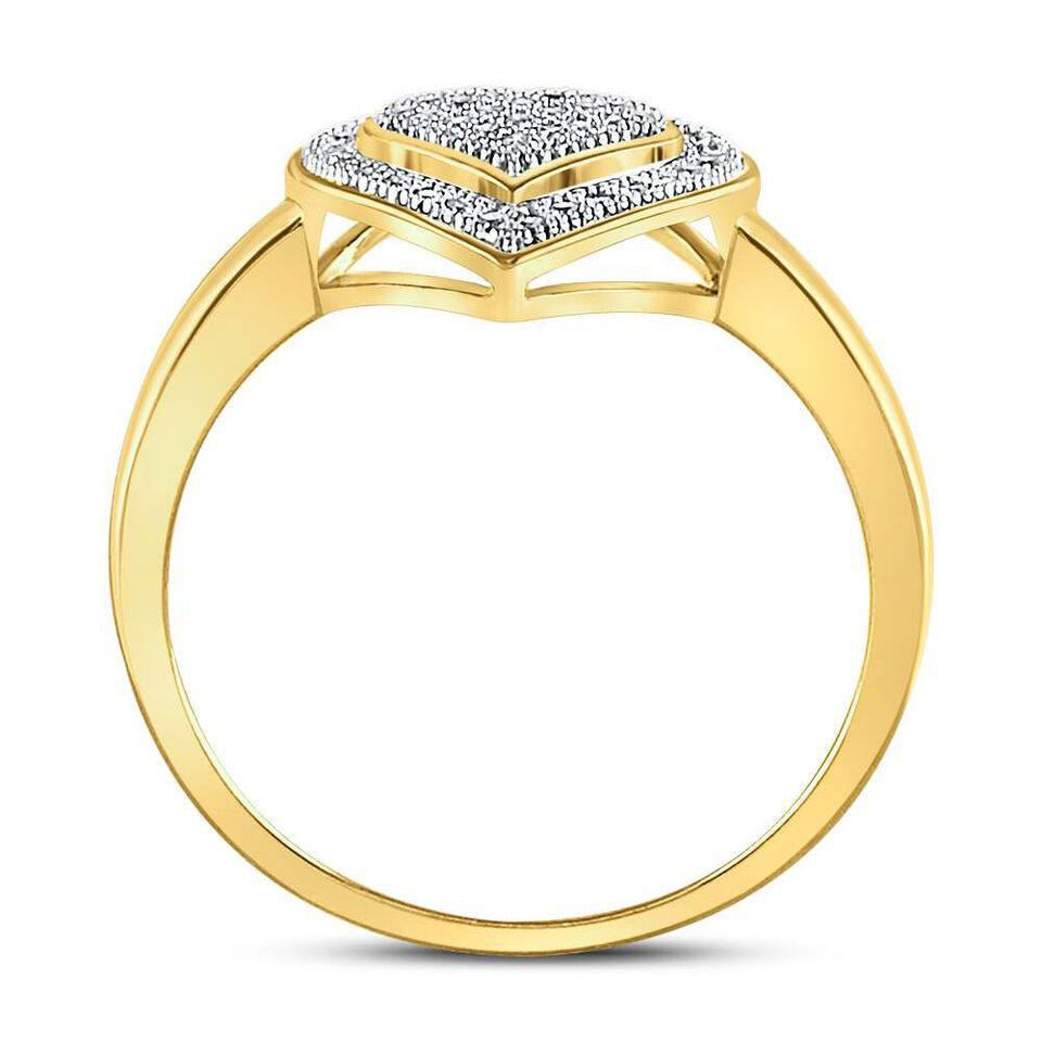 Diamond Heart Cluster Engagement Promise Womens Ring 10k Yellow Gold