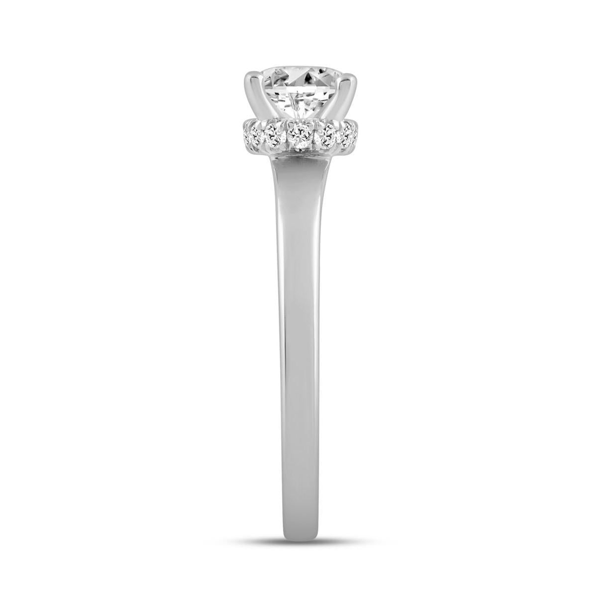 2.20 cttw Lab Grown Diamond East West Oval Halo Engagement Ring 14k White Gold
