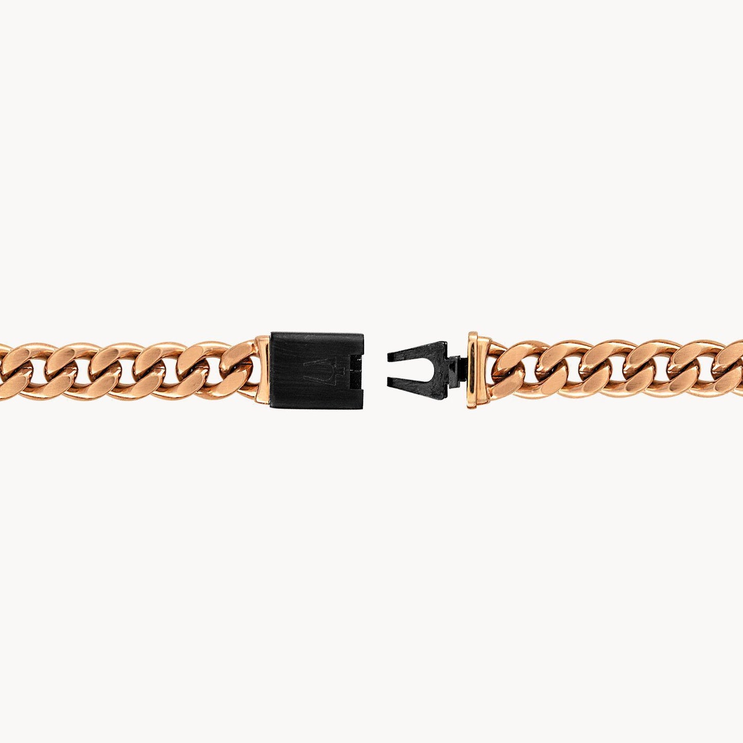 Bulova Latin GRAMMY Rose Gold Tone Curb Link Chain Necklace BVC1067-RSTNA