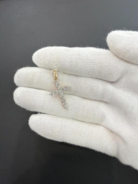 1ctw Diamond Cross Pendant 14K Yellow Gold