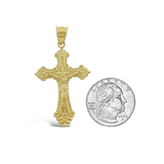 10k Yellow Gold Cross Crucifix Pendant