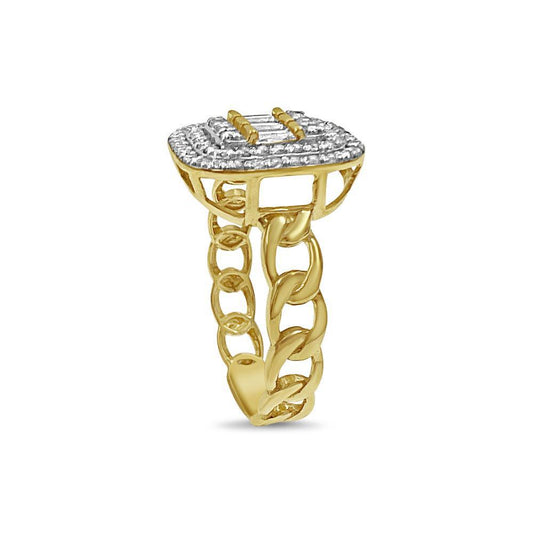 14k Yellow Gold Cuban Link Chain Ring