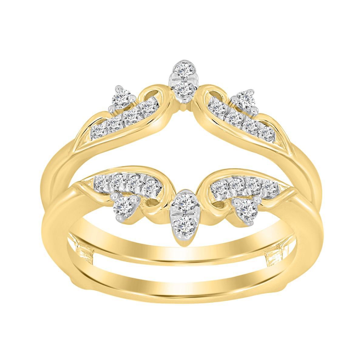 0.25 Cttw Diamond Wrap Enhancer Wedding Ring Band 14k Yellow Gold