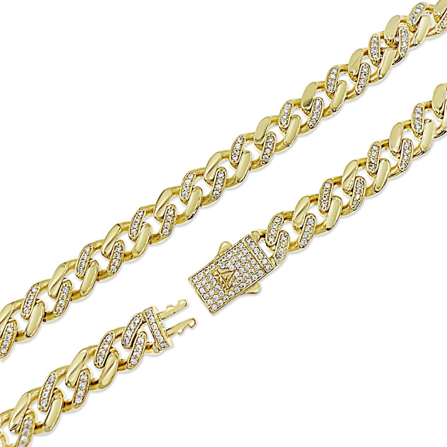 14k Yellow Gold Miami Cuban Curb Link Chain Necklace 9mm